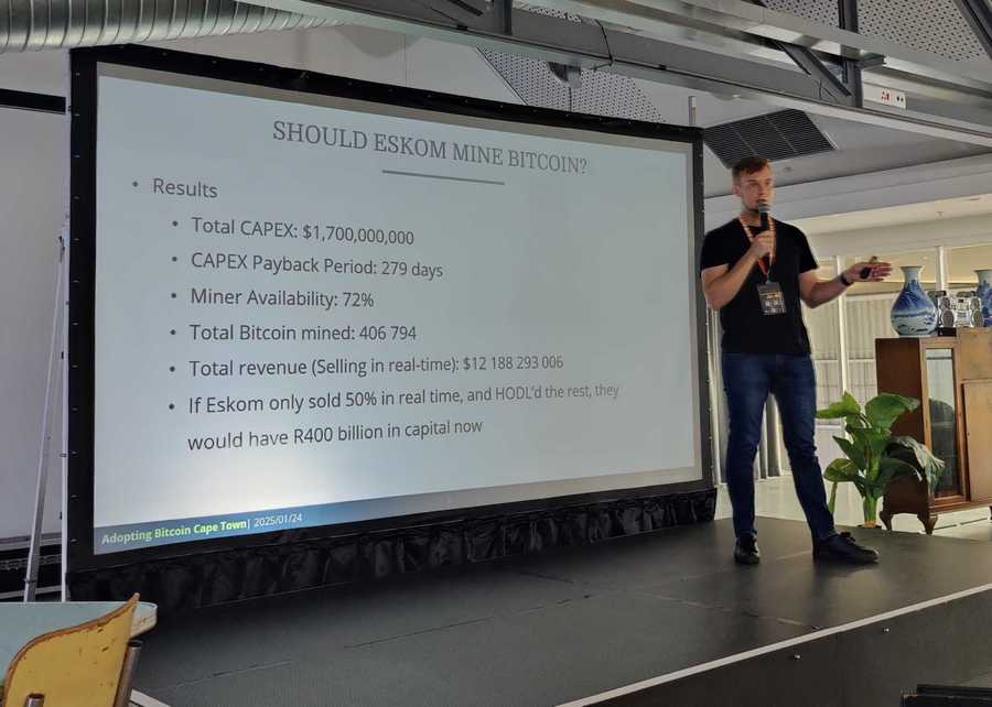 Carel de Jager discussing Bitcoin mining prospects for Eskom